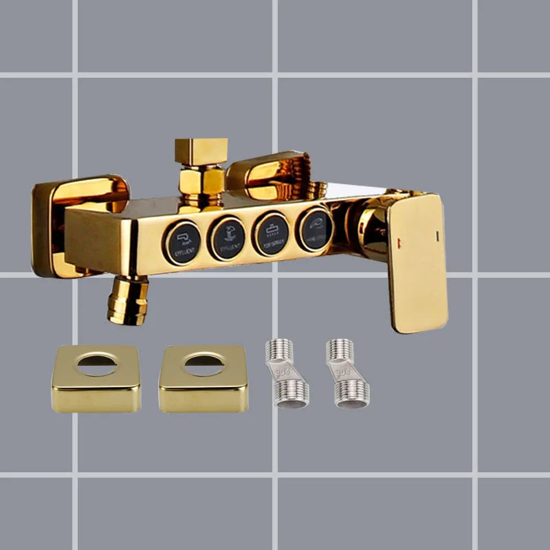 DIY Shower Set Bathroom Shower System Wall Mounted Bathtub Shower Faucet Gray Black Golden White Digital LED Temperature Shower