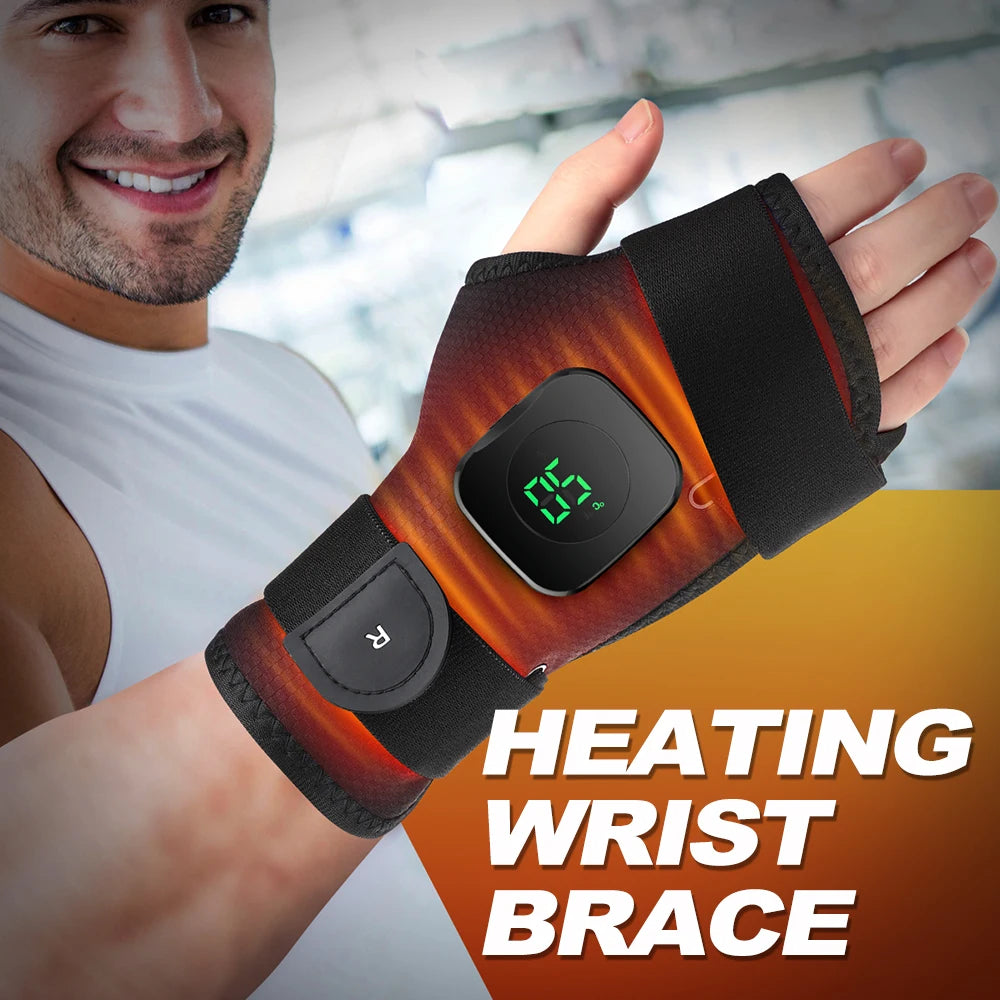 Wrist Heating Vibration Pad 3 Heat Level Heated Wrist Hot Therapy for Carpal Tunnel Relief Tendonitis Wrist Support Pad