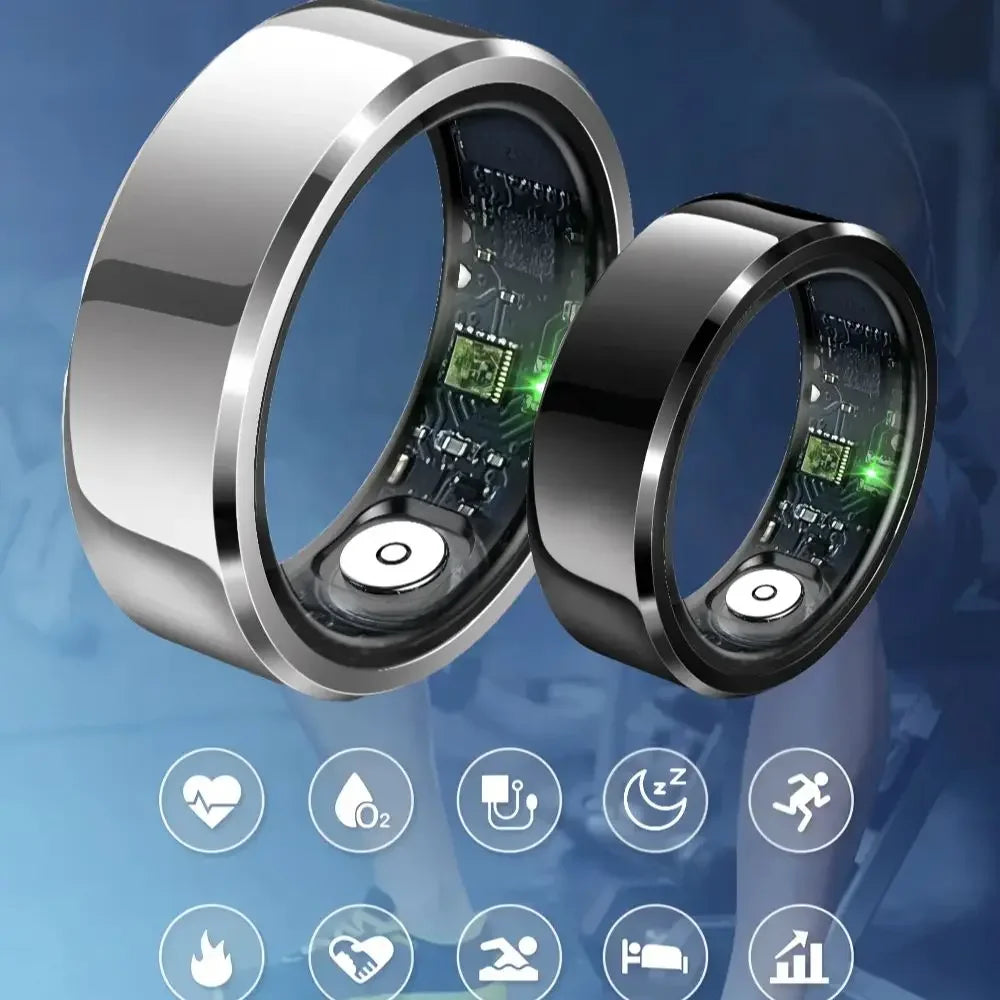2025 R6Pro Smart Ring,  Heart Rate, Blood Oxygen, Sleep&Blood Pressure Tracker, Bluetooth Men Smart Rings iOS Android Compatible