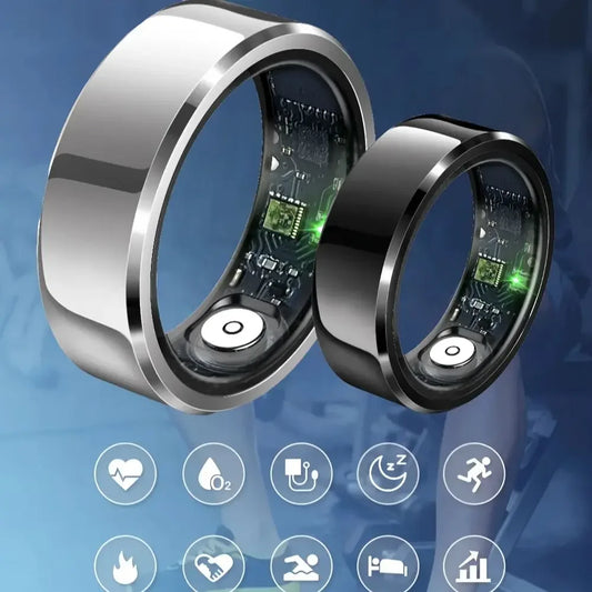 2025 R6Pro Smart Ring,  Heart Rate, Blood Oxygen, Sleep&Blood Pressure Tracker, Bluetooth Men Smart Rings iOS Android Compatible