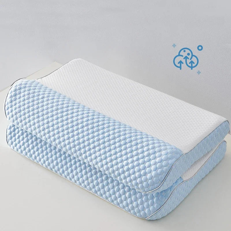 Natural Latex Pillow with Organic Cotton Cover Memory Adult Cervical Pillow Bed Pillow for Sleeping Neck Pain Relief Help