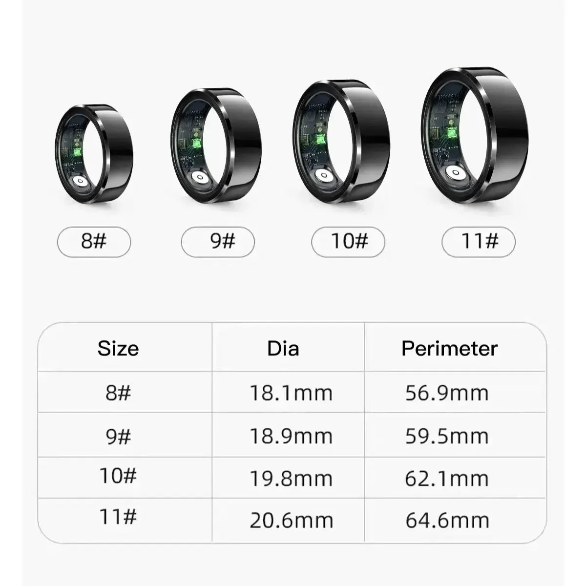 2025 R6Pro Smart Ring,  Heart Rate, Blood Oxygen, Sleep&Blood Pressure Tracker, Bluetooth Men Smart Rings iOS Android Compatible