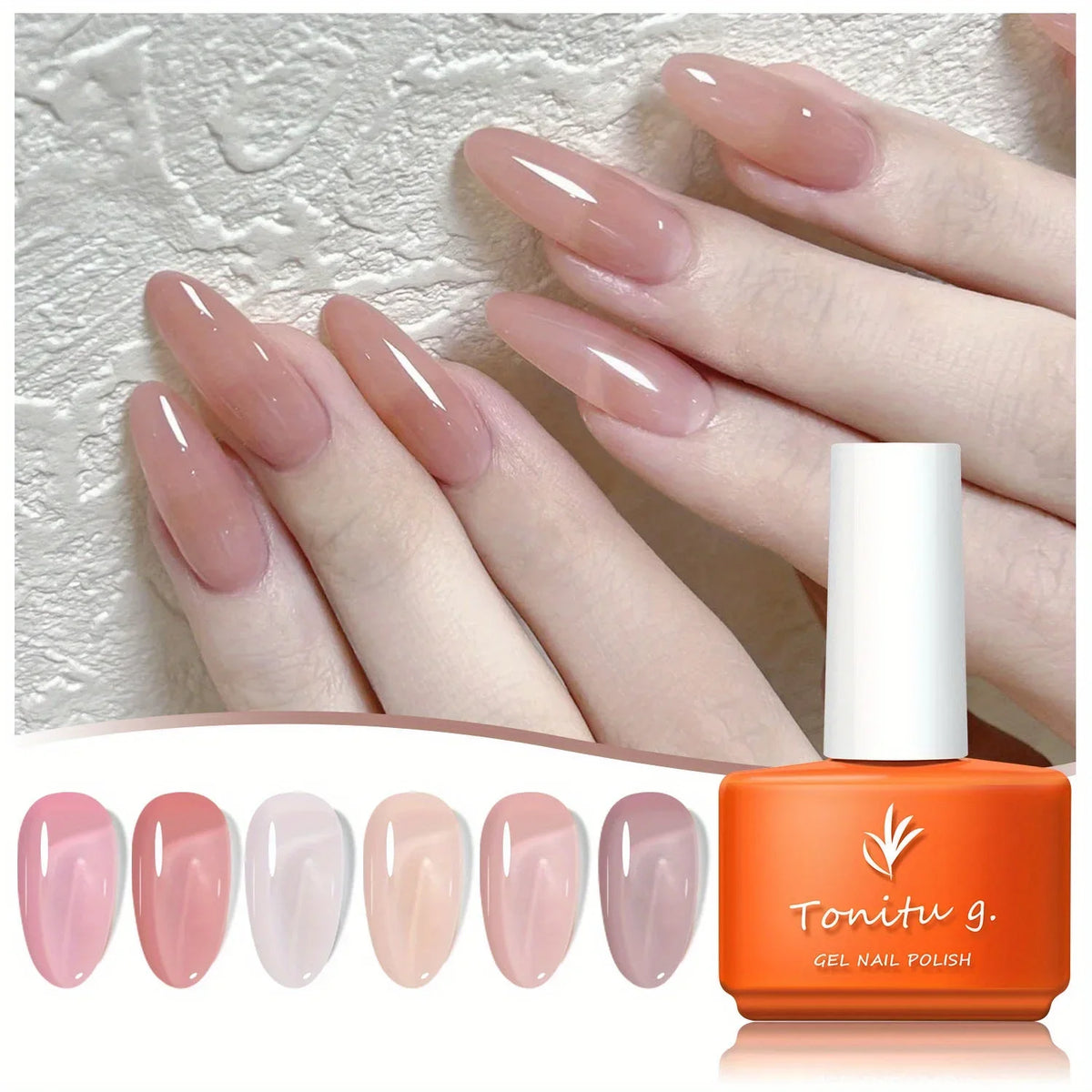 6pcs 7ml Cat Eye Gel Nail Polish Set, 6 Colors Pink Red Brown Green Blue Rose Nude Holographic Semi-permanent Gel Polish Kit top