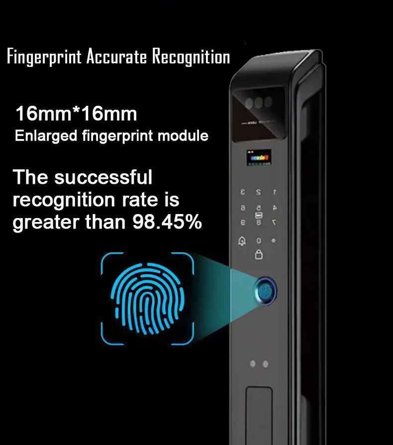 Tuya APP Smart Life APP Control Voice Intercom Smart Lock 3D Face Recognition Fingerprint Password Smart  Door Lock With Camera