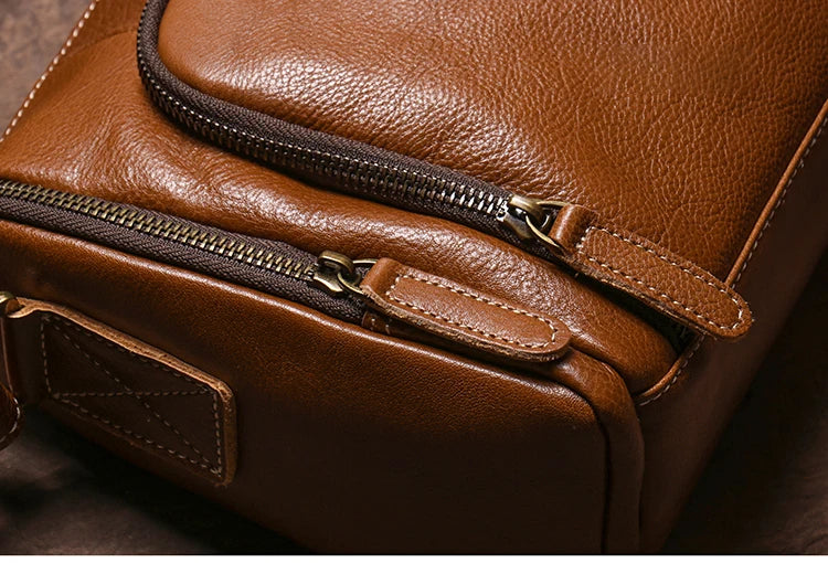 GURO Higher Quality Genuine Leather Shoulder Bag Men's Party Deluxe Crossbody Vintage Top Cowhide multicompartment Messenger Bag