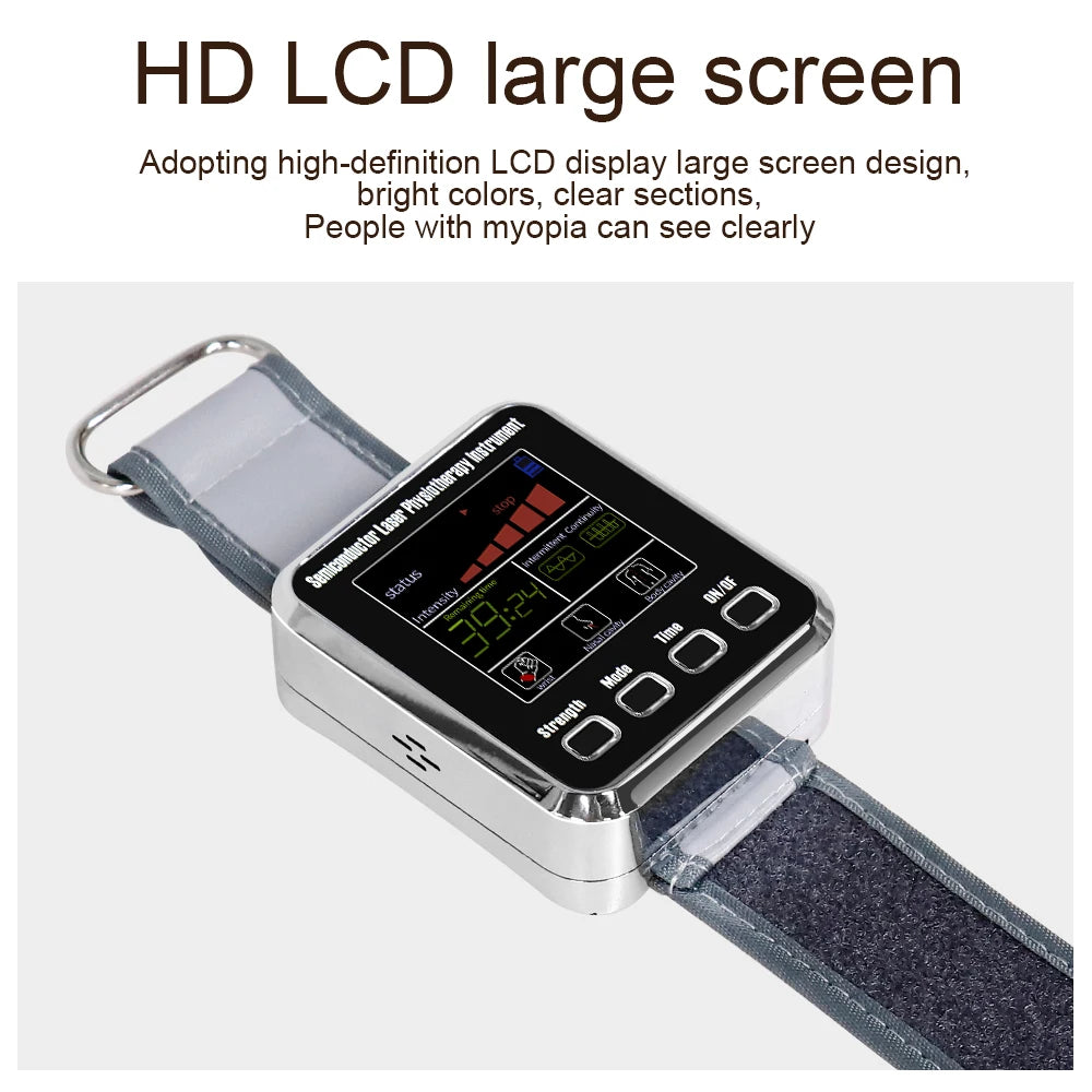 12-Hole Hypertension Laser Therapy Watch Semiconductor Blood Irradiation Treatment Instrument 650nm Acupuncture Points Watch