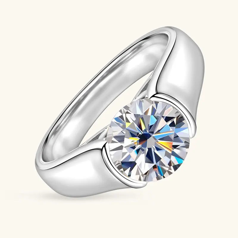 Ehhai GRA Certified 2CT Solitaire Moissanite Lab Diamond Engagement Rings for Women Men 925 Sterling Silver Wedding Jewelry Gift
