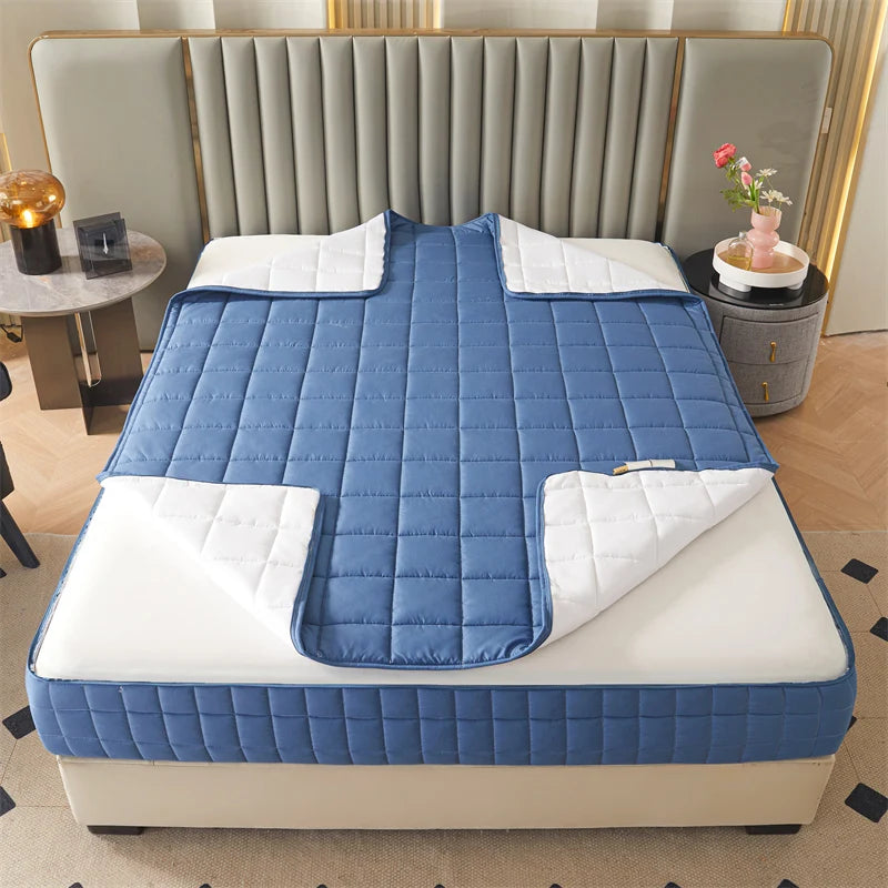 Six Sides All Inclusive Mattress Cover with Zipper Thicken Fitted Sheet Quilted Mattress Protector Pad Couple Customized Size