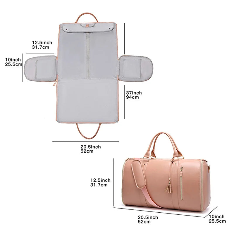 75L Large Capacity PU Foldable Travel Bag Lightweight Traveling Duffel Bag for Women Men Tote Bag Carry On Luggage Bag