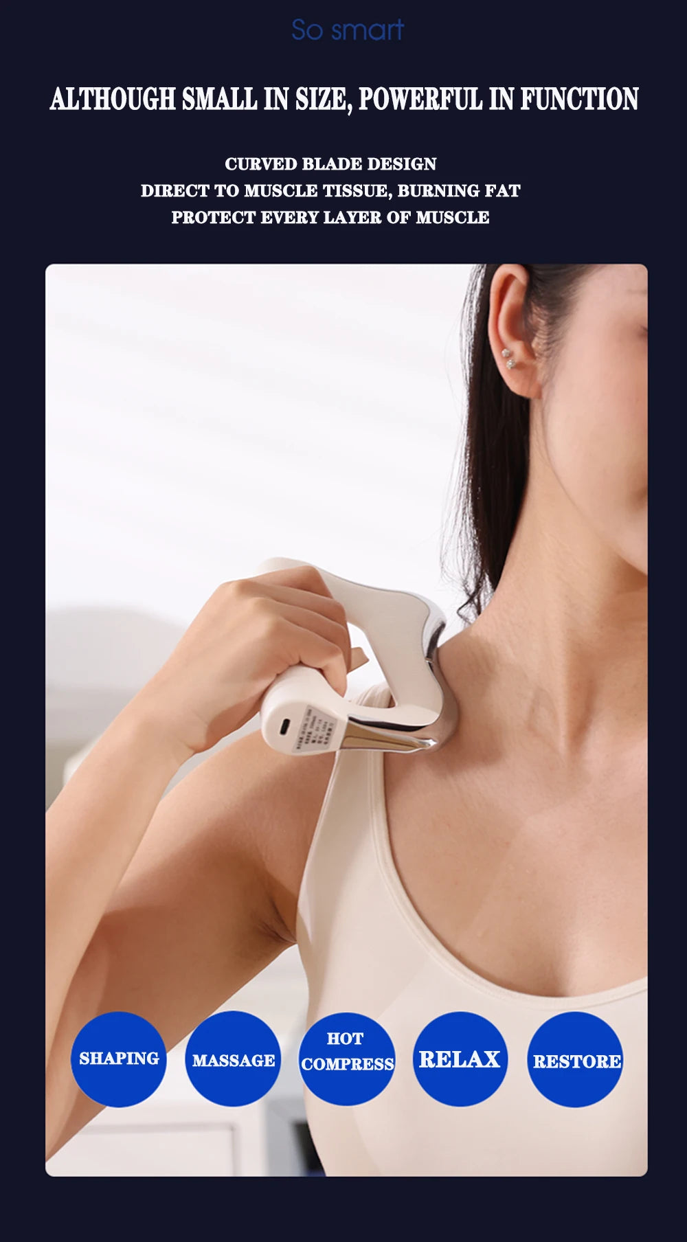 2025 Electric Fascia Massager Body Scraping Warm compress Vibration Muscle  Relaxation Body Lifting Guasha Massage Knife tool