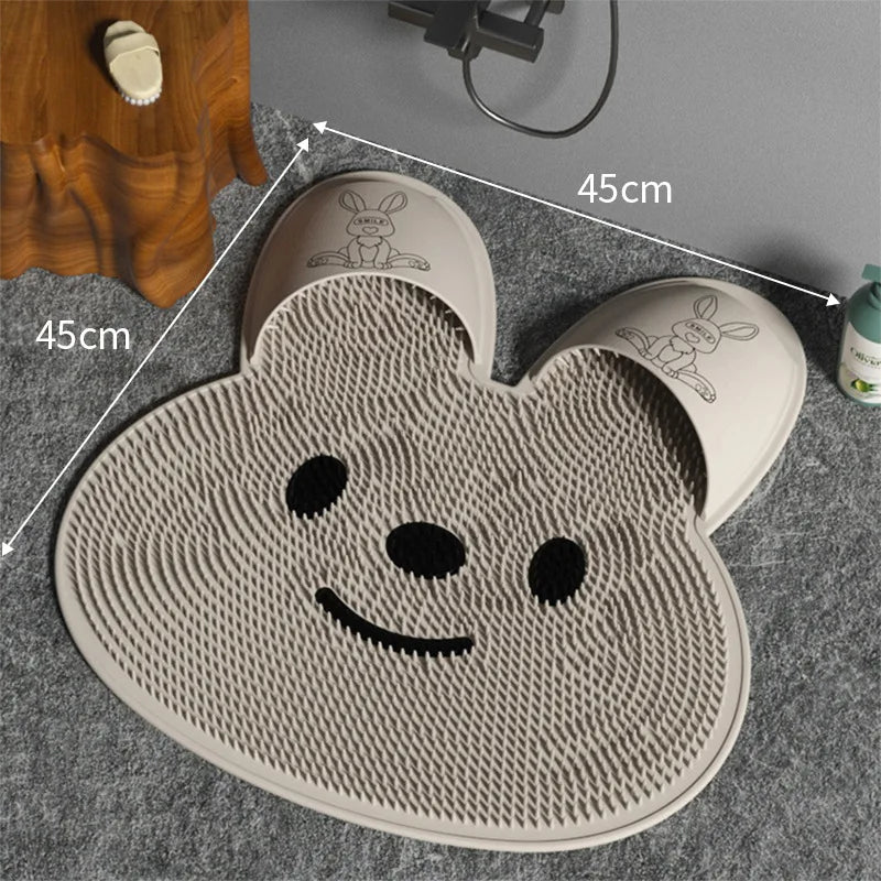 HQ Exfoliating Shower Massage Scraper Bathroom Non-slip Bath Mat Back Massage Brush Silicone Shower Foot Massager  Bathing Tool
