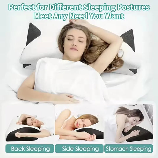 Sleep Butterfly Neck Pillow Slow Rebound Comfortable Memory Foam Sleep Pillow Memory Cervical Orthopedic Neck Massage Bed Pillow