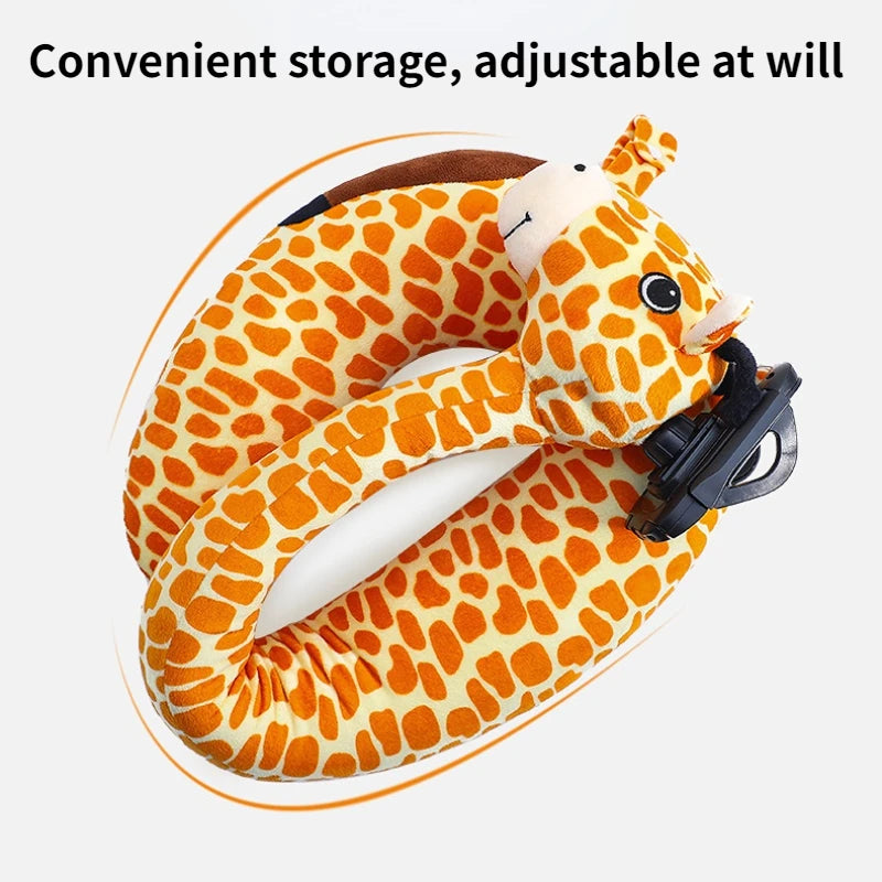 2 In 1 U-shaped Pillow 360 ° Mobile Phone Stand Animal Memory Foam Neck Pillow Travel Home Accessories Comfortable Pillows