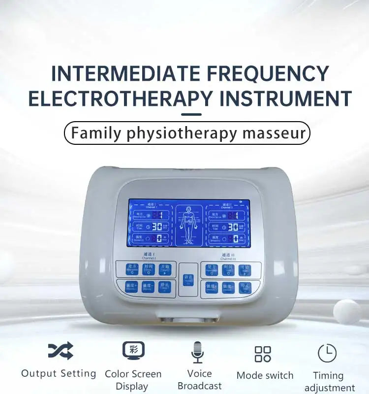 2 Channel Nerve Tens Unit Ems Physical Therapeutic Low Frequency Massager Electric Pulse Pain Relief Tens Machine