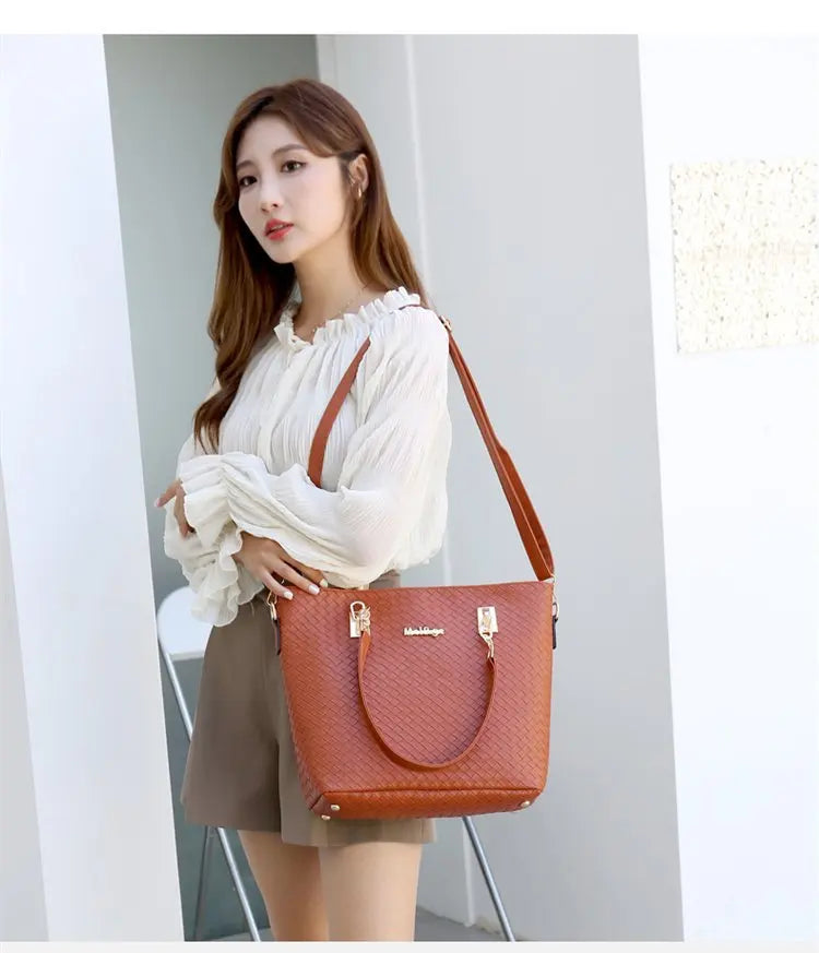 Fashionable Urban Simple Large Capacity Mother-Daughter Shoulder Bag Women's Handbag Set Six Pieces Crossbody Handbag