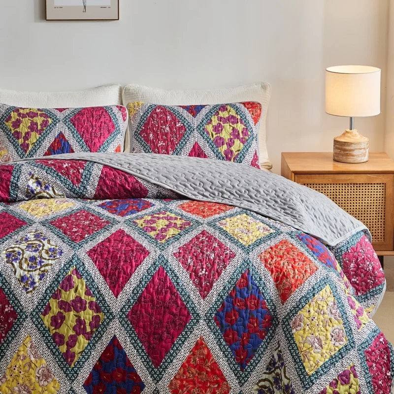 Bedspreads & coverlets for All Seasons Soft Bedspreads Quilt Bedding Set with Pillow Shams Queen King Coverlet Blanket Bed cover