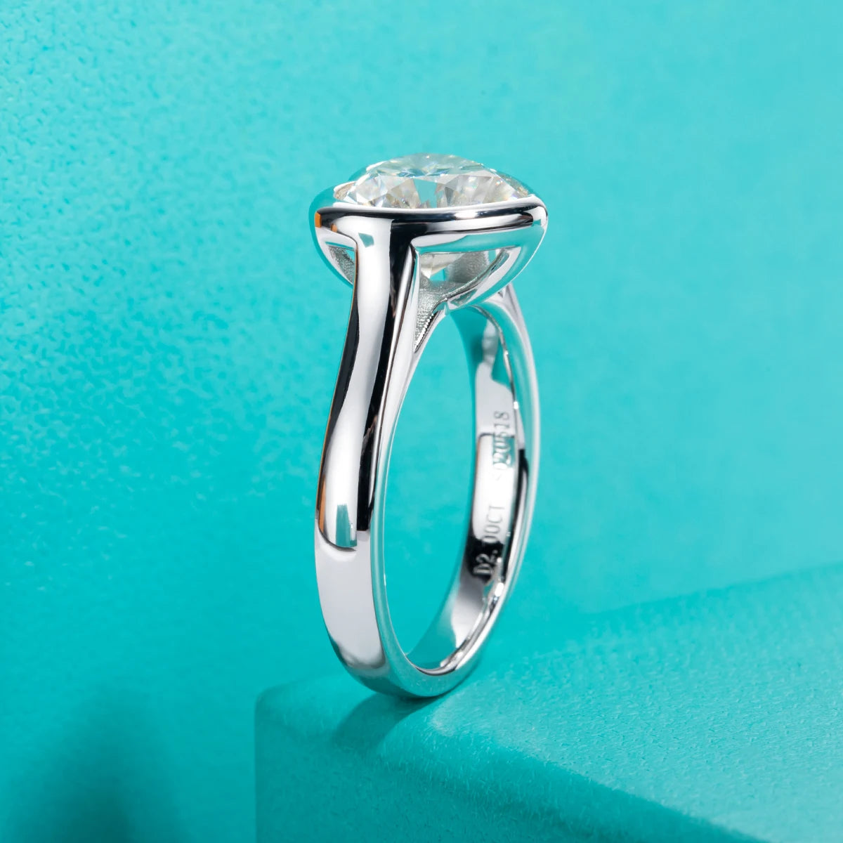 AnuJewel 3ct Heart Cut D Color Moissanite Engagement Bezel Ring With Cer 925 Sterling Silver Rings For Women Jewelry Wholesale