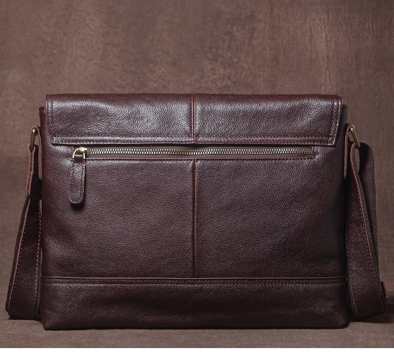 Luxury Design Genuine Leather Shoulder Bag Men's Business Briefcase Natural Cowhide Retro Crossbody Daily Commuter Messenger Bag