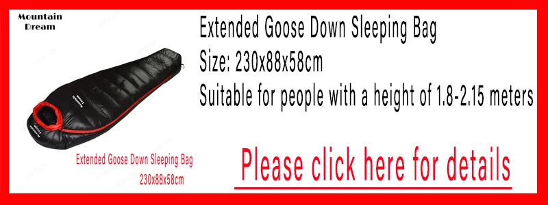 Mummy Goosevelt Sleeping Bag Warm Outdoor Down Sleeping Bag Adult Winter Travel Spliced Double Camping Bedding