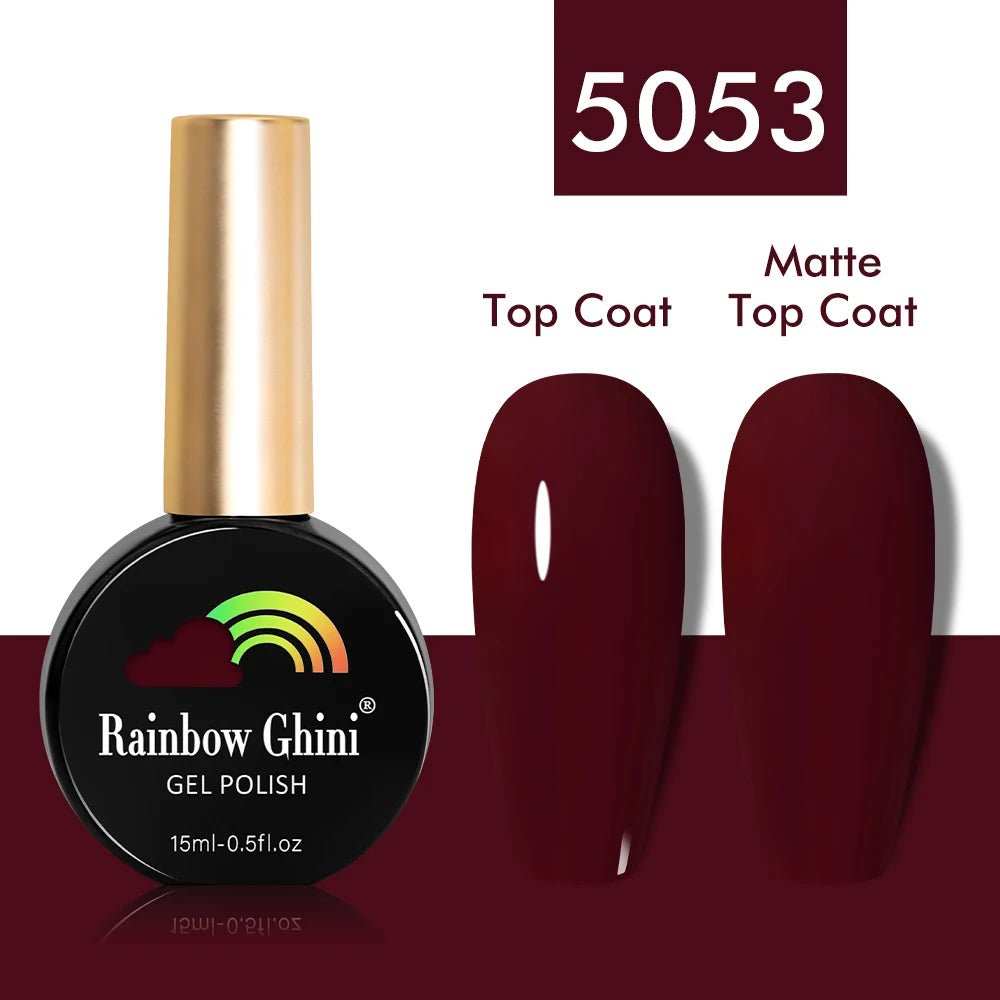 Rainbow Ghini 15ml Glitter Dark Red Gel Nail Polish Semi-Permanent Varnish UV Pale Red Nail Gel Art Supplies for Professionals