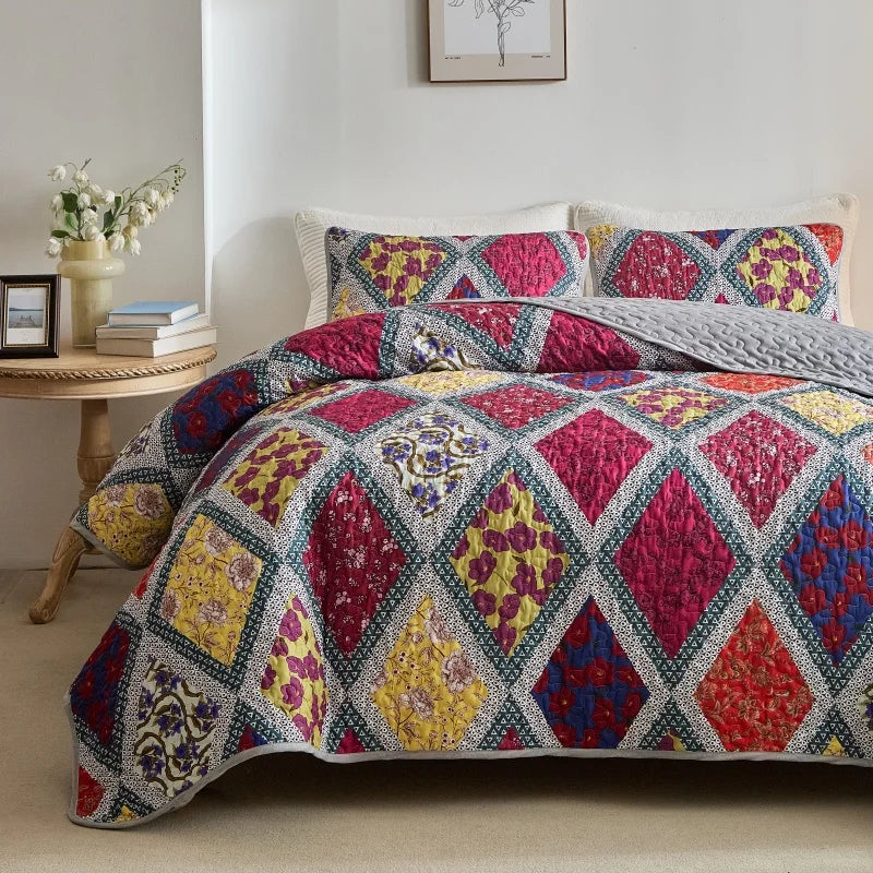 Bedspreads & coverlets for All Seasons Soft Bedspreads Quilt Bedding Set with Pillow Shams Queen King Coverlet Blanket Bed cover
