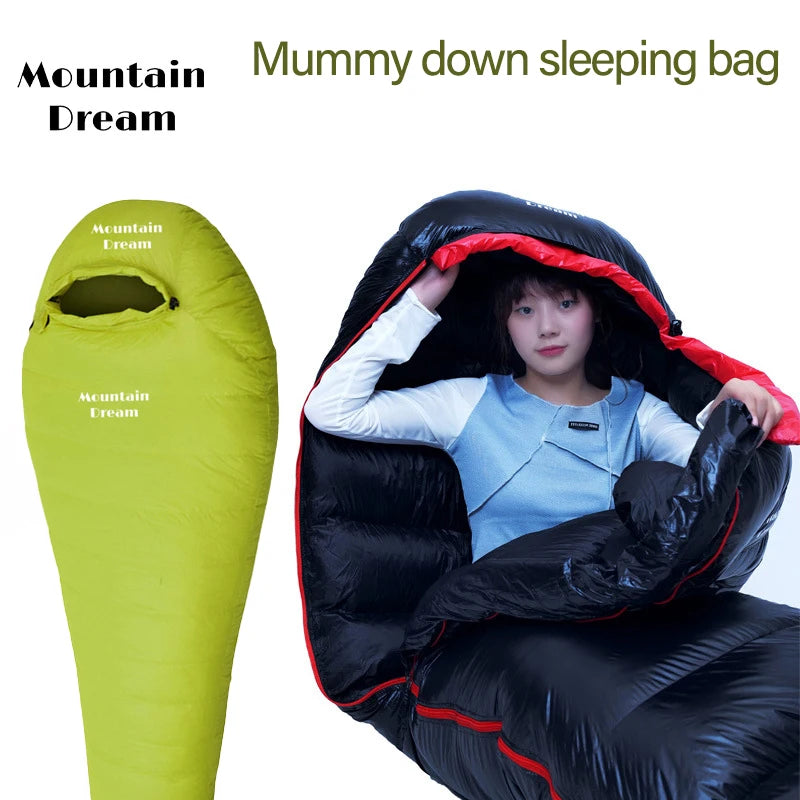 Mummy Goosevelt Sleeping Bag Warm Outdoor Down Sleeping Bag Adult Winter Travel Spliced Double Camping Bedding