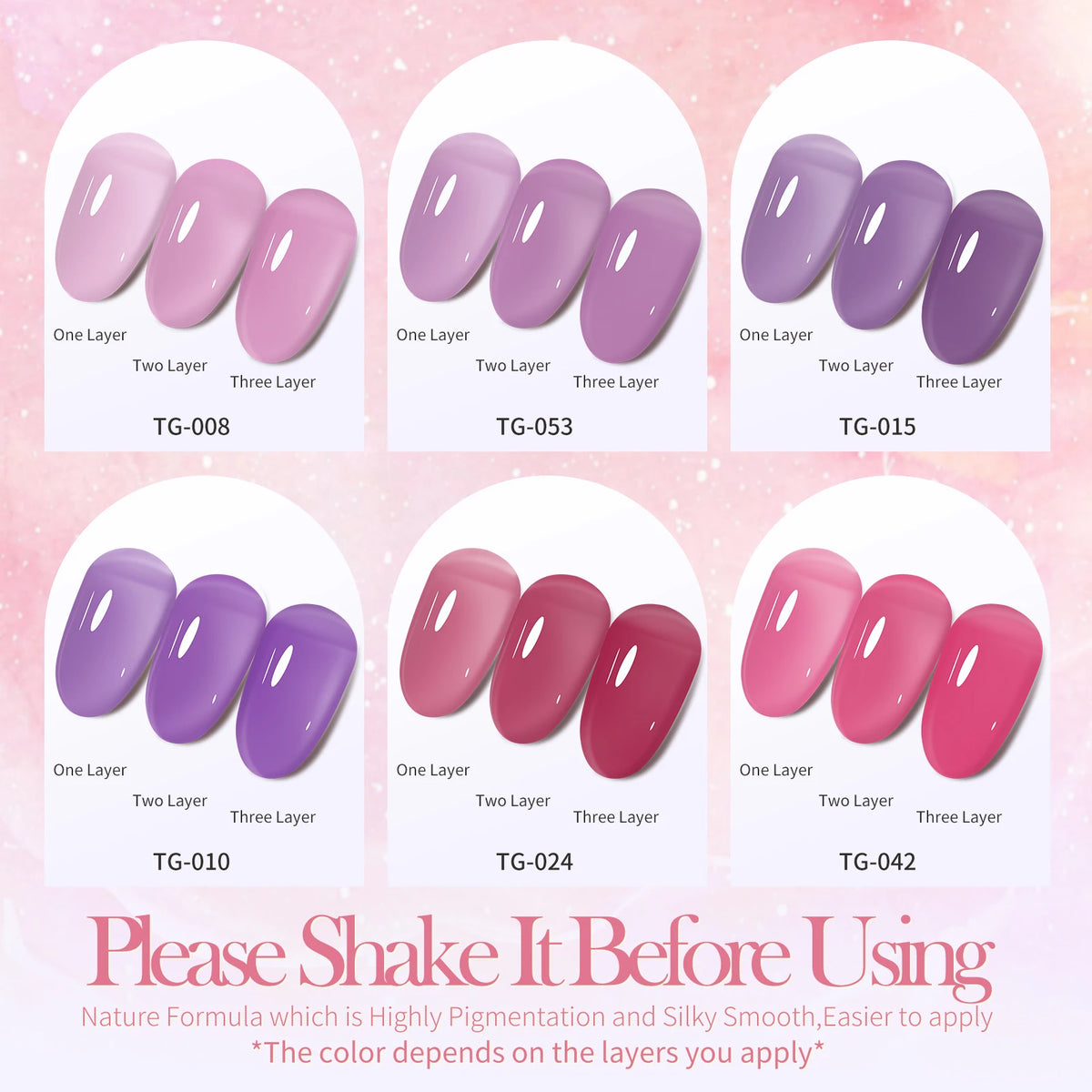Tonitu G 7ml Semi-permanent Jelly Gel Nail Polish 59 Colors Natural Transparent  Summer Nails Art Soak Off  UV LED Gel  Varnish