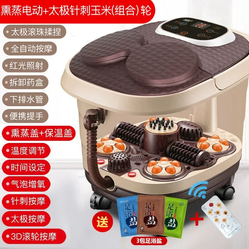 Smoked Foot Bath Full Automatic Electric Heating Washbasin Foot Massage Machine Deep Bucket Foot Bather Home Pedicure Machine