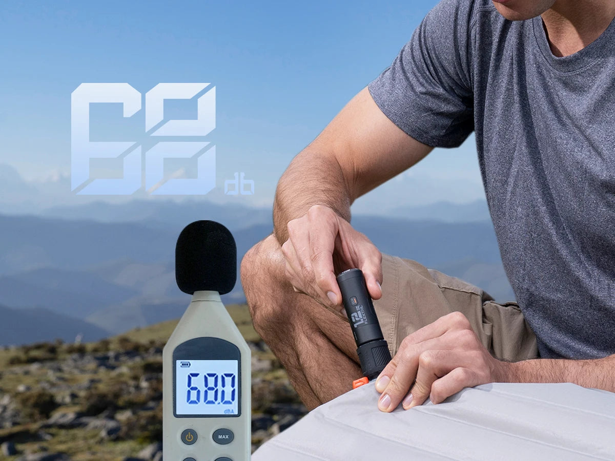 FLEXTAILGEAR ZERO PUMP Portable Camping Air Pump Electric Inflator for Sleeping Pads, 1 Rechargeable Battery Included