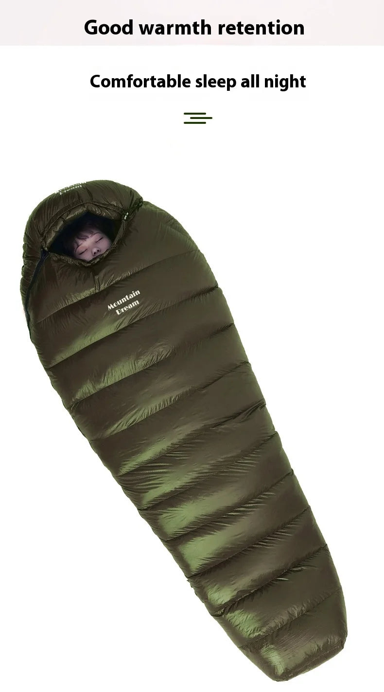 Mummy Goosevelt Sleeping Bag Warm Outdoor Down Sleeping Bag Adult Winter Travel Spliced Double Camping Bedding
