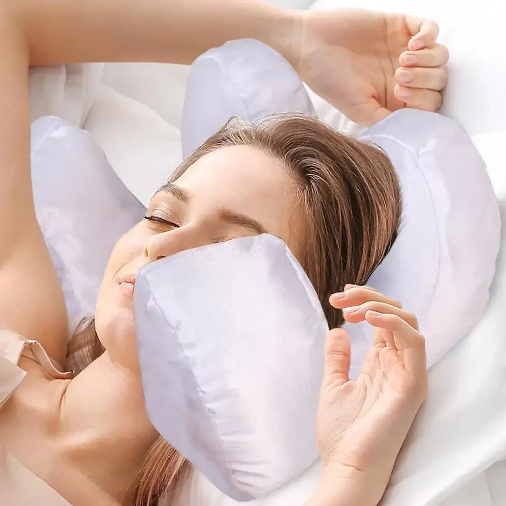 Face Pillow + Free White Satin Pillowcase! Beauty Sleep, Anti Wrinkles-Aging, Back Sleep