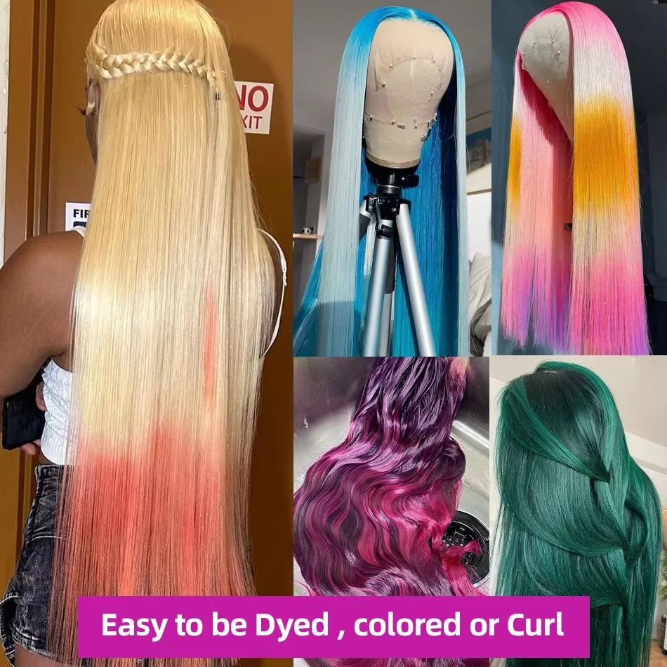 Parrucche Bionde di Capelli Veri Lisce o Ondulate