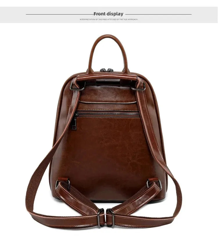 Fashionable High-Quality Leather Women's Backpack Casual Multifunctional Large Capacity Hot Sale Of The Season New Style Double