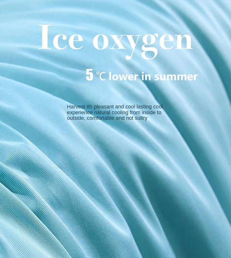 Cooling Blanket for Bed Silky Air Condition Comforter Lightweight Cooled Summer Quilt with Double Side Cold & Cooling Fabric