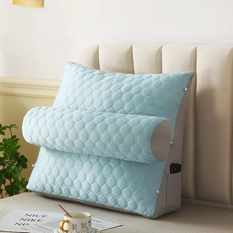 Triangle Reading Pillow Big Wedge Adult Backrest Cooling Latex Cushion Decorative Pillows for Bed Decor Cushion for Sofa