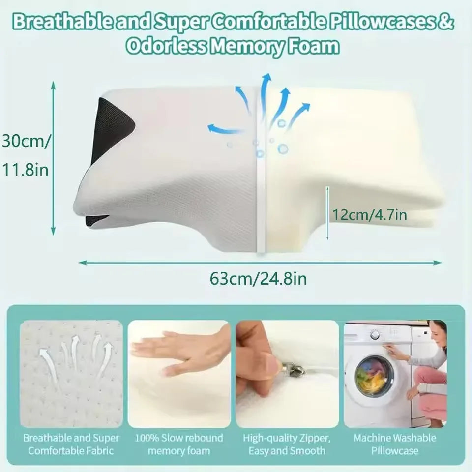 Sleep Butterfly Neck Pillow Slow Rebound Comfortable Memory Foam Sleep Pillow Memory Cervical Orthopedic Neck Massage Bed Pillow
