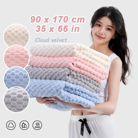 Coral Cloud Velvet Towel Thickened Bath Strong Water Absorption Microfiber Quick-drying Skin-friendly Face Wash Towel