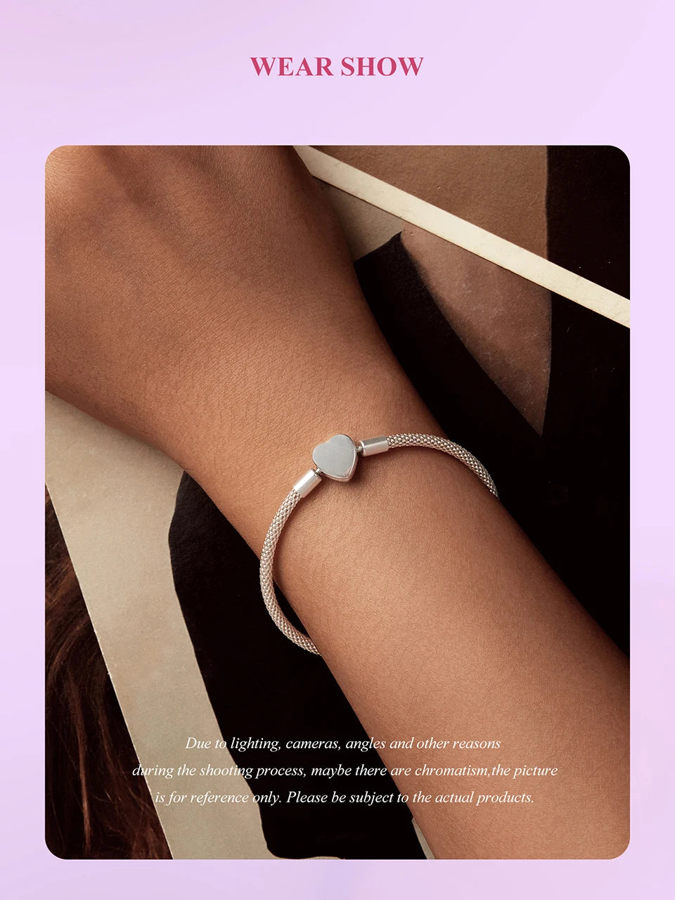 WOSTU 925 Sterling Silver Vintage Rose Flower Love Heart Bangle Bracelet Fit DIY Bracelets Women Valentine Mother's Day Gift