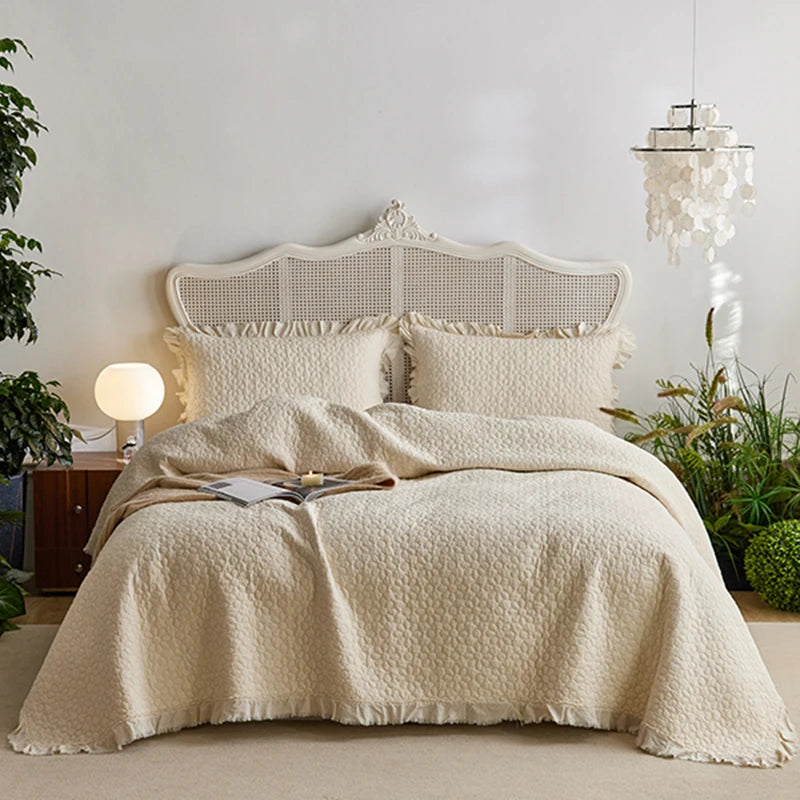 Washed Pure Cotton Versatile Quilted Bedspread Summer Quilt Blanket Bed Cover Mattress Topper Coverlet Bed Sheet With Pillowcase