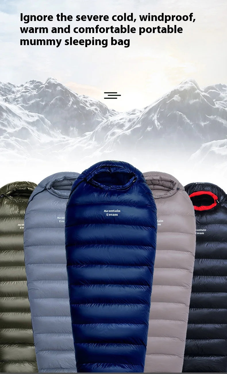 Mummy Goosevelt Sleeping Bag Warm Outdoor Down Sleeping Bag Adult Winter Travel Spliced Double Camping Bedding