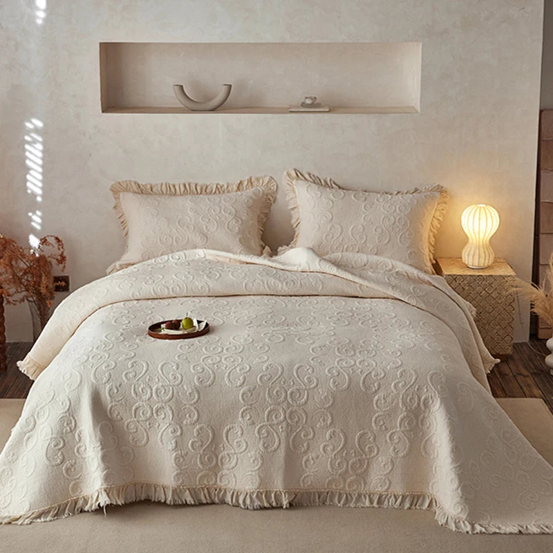Washed Pure Cotton Versatile Quilted Bedspread Summer Quilt Blanket Bed Cover Mattress Topper Coverlet Bed Sheet With Pillowcase