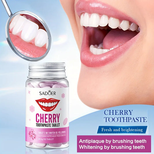 Sakura Flavored Solid Toothpaste Tablets, Deeply Cleaning Teeth, Chewable Toothpaste Tablet, Fresh Breath, Basic Oral Care 28.5g