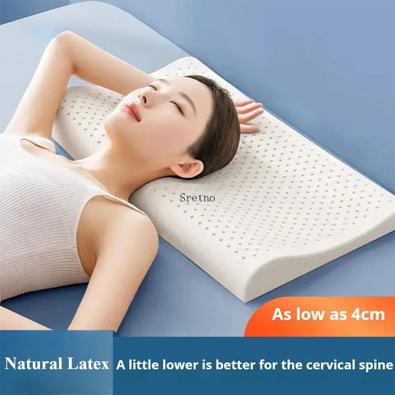 Thailand Latex Low Pillow Adult Specific Natural Rubber Flat Ultra-thin Pillow Core Protect Cervical Spine Pillows for Sleeping