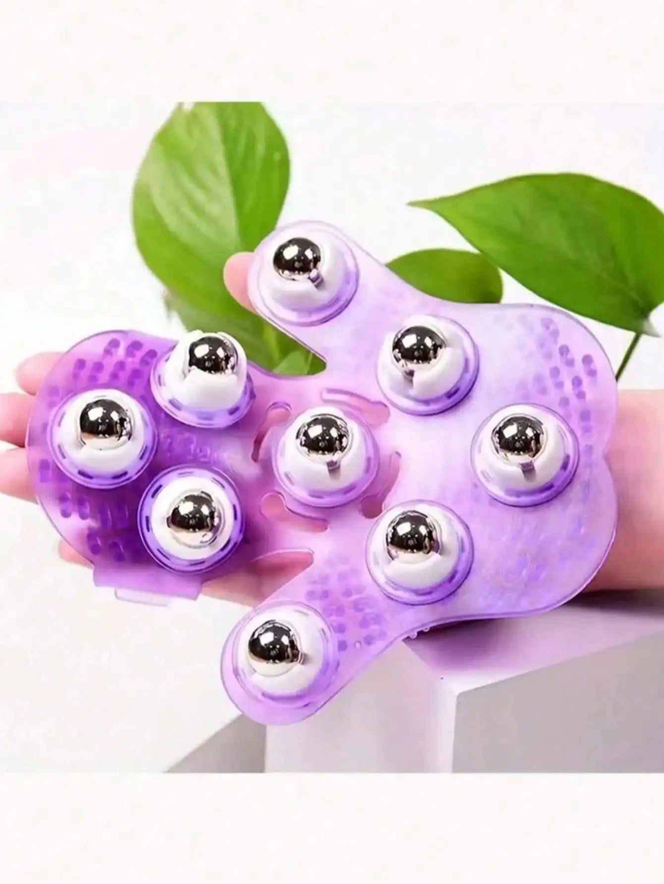 360° Rotating Silicone Body Massager With 9 Steel Balls - Full Body, Abdomen, Leg And Back Muscle Tool, Durable And Ergonomic