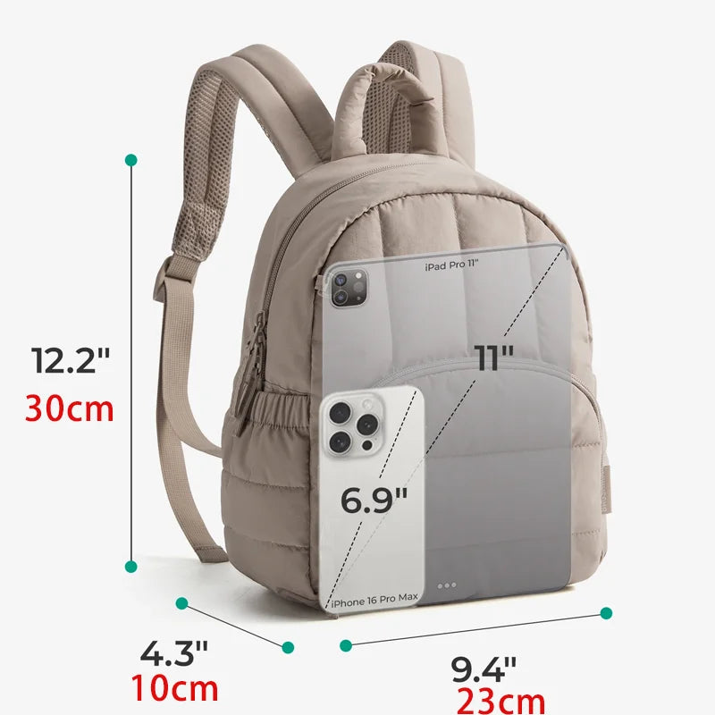 BAGSMART Mini Backpack for Women Lightweight Puffer Small Backpack Purse Quilted Casual Travel Daypack Cute Waterproof Bookbag