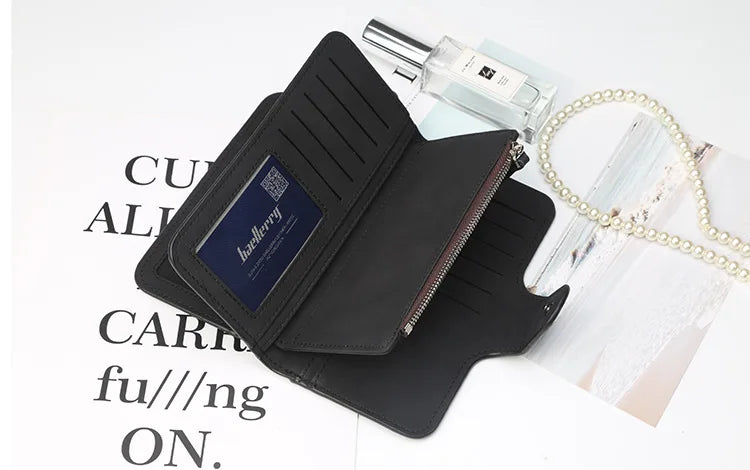 Baellerry High Quality Long Women's Wallet Buckle Multiple Card Slots Mobile Phone Bag Hand-held Bag Card Holders