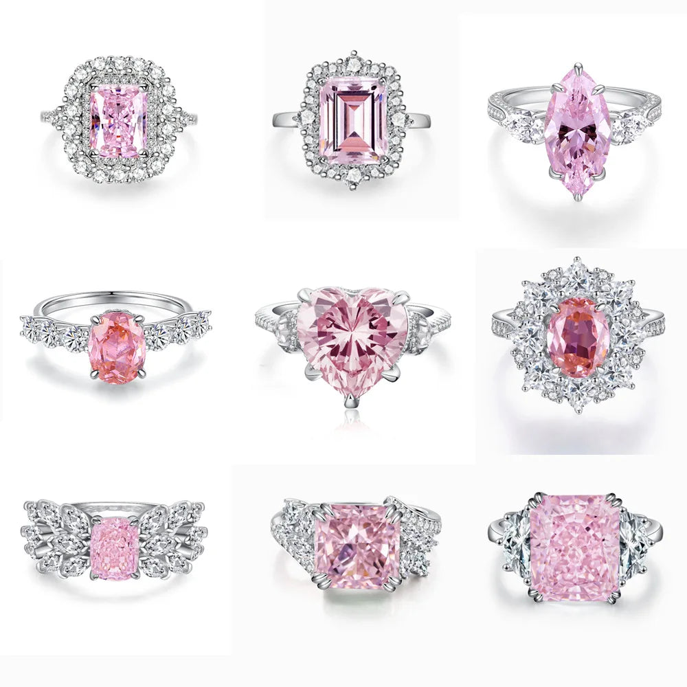Collezione di Anelli con Zaffiri Rosa creati in Laboratorio
