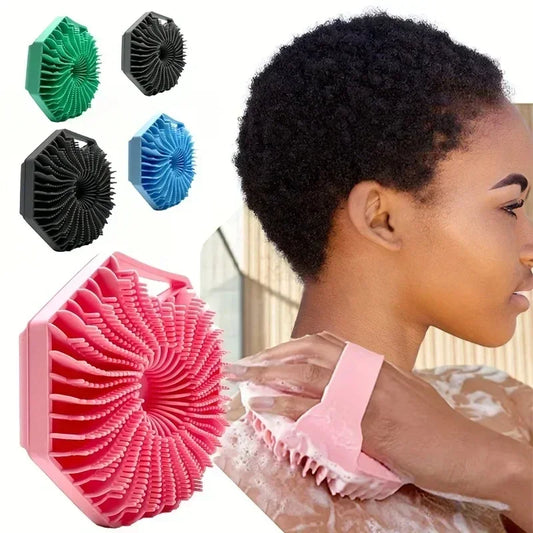 Silicone Body Brush for Showering Foam Shower Exfoliating Bath Massage Brushes Polygonal Handheld Body Scrubber Skin Cleaning