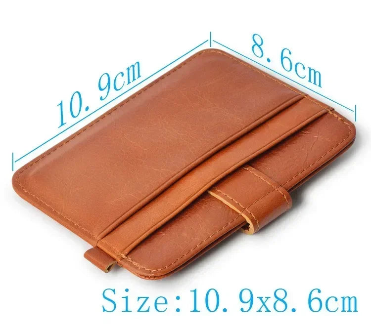 100% Cowhide Leather Credit Card Holder Women Men Mini Slim  Small Coin Purse Bank ID Card Case Package Pouch Card Holder