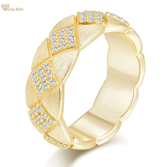 Wong Rain Vintage 925 Sterling Silver 3EX VVS1 D Color Real Moissanite Diamonds Gems Rings for Women Fine Jewelry Band Wholesale